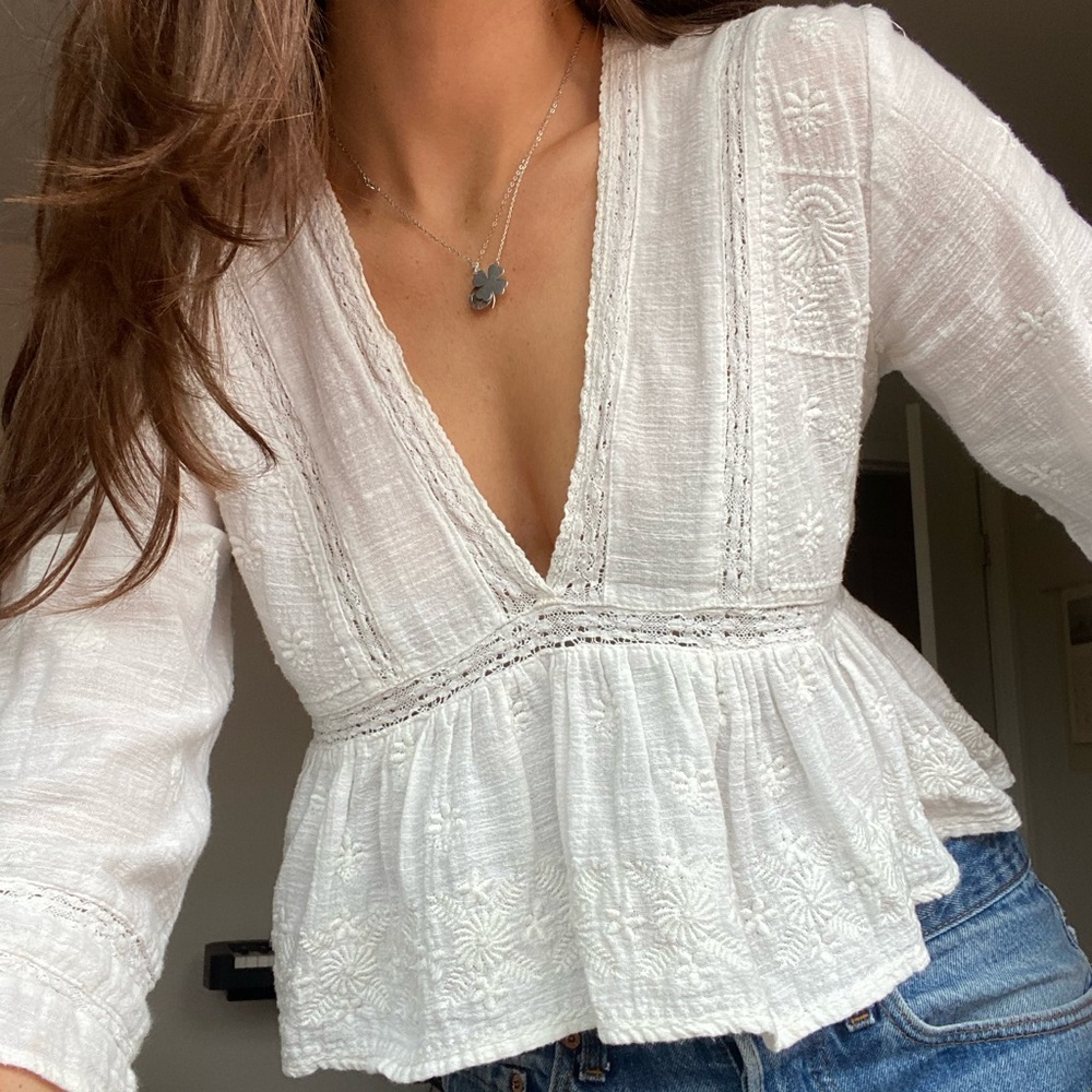 embroidered cotton top